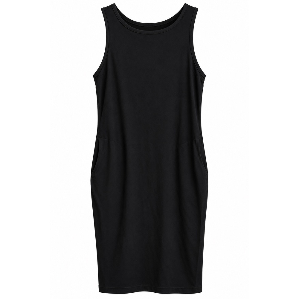 NWT Columbia Chill River Tank Dress Medium Black Omni-Freeze Travel MSRP $75
